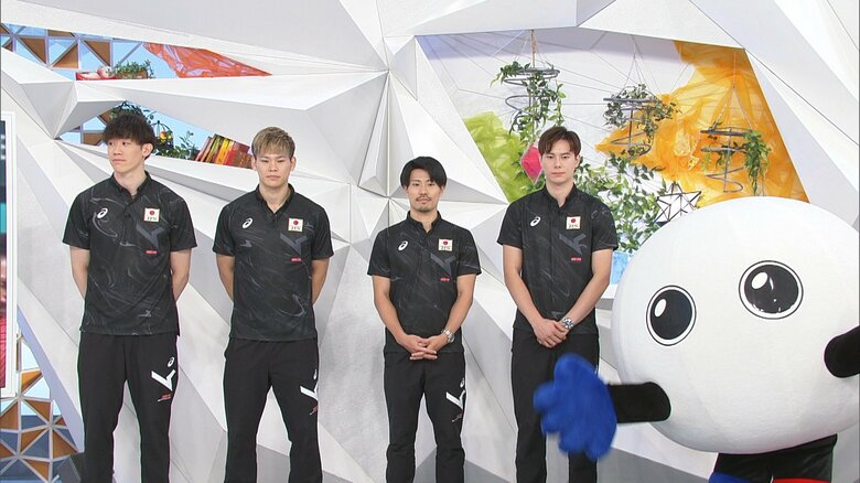 左から　石川祐希選手・西田有志選手・関田誠大選手・髙橋藍選手