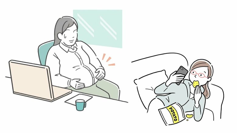 在宅ワークによる運動不足、間食の増加…「太った原因」は何か考えてみよう