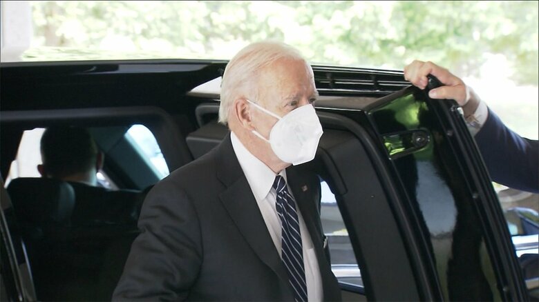 皇居に到着したバイデン大統領