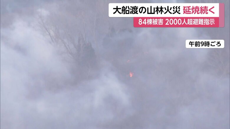 枯れ草のようなものが燃えている