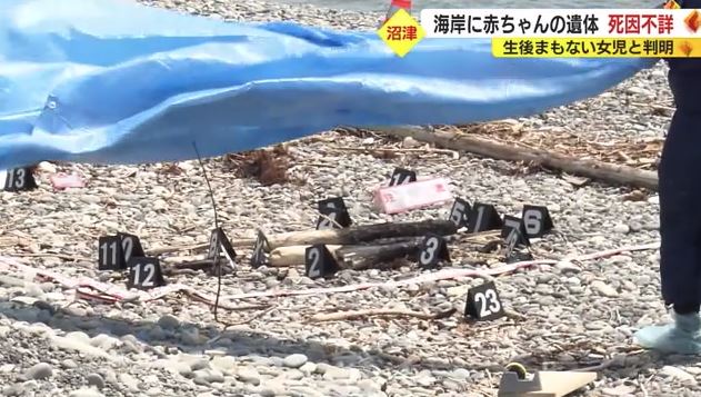 遺体が見つかった海岸（沼津市・5月27日）