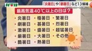 最高気温40℃の名称は？気象庁がアンケートを実施中…「炎暑日」「劇暑日」など13候補から検討　3月29日まで