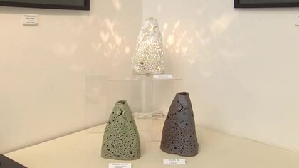 夜空の美しさ…越前漆器や焼き物で表現　「天の川」テーマに展覧会　福井市エコライフプラザで6月14日まで　　　