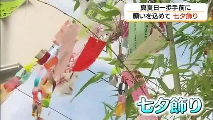 児童と地域住民が七夕飾り　短冊に願い…学校前を「七夕通り」に（島根・松江市）