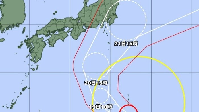 台風25号の進路予想図　気象庁HPより