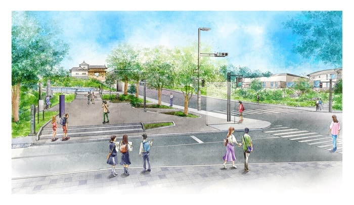 大手門下から見た大手門南西エリアのイメージ図(提供:仙台市教育委員会)