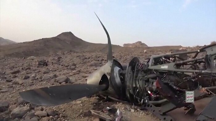フーシ派が公開したアメリカ軍の無人機を撃墜したとする映像 2024年4月