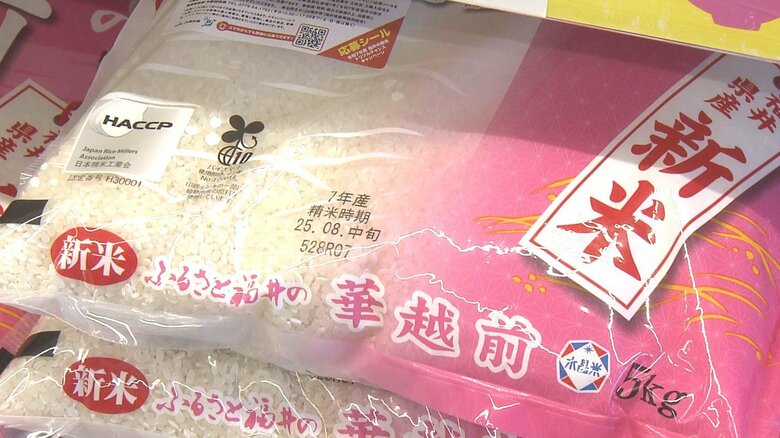新米ハナエチゼン5キロ4406円で店頭に　去年より1500円アップ　JA福井県の「概算金」大幅アップが市場価格に反映｜FNNプライムオンライン