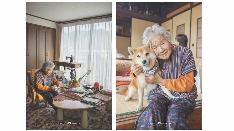自宅での様子と福ちゃんとの一枚