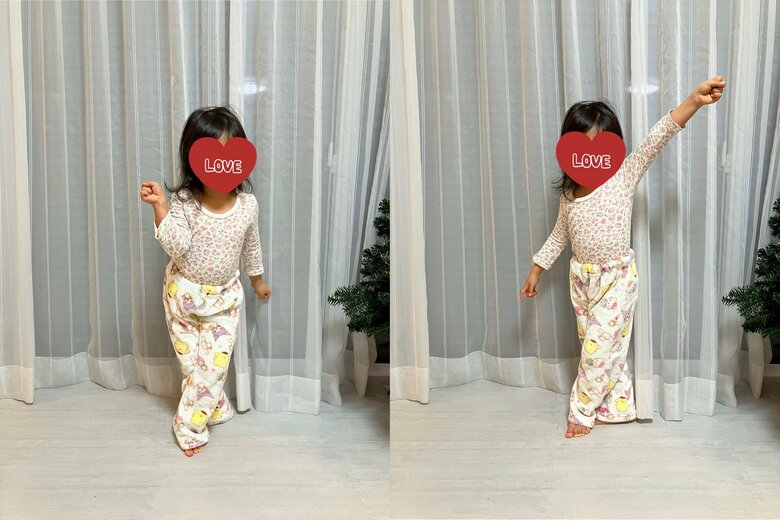 左：候補3つ目のポーズ　右：候補4つ目のポーズ（提供：青かんぱちさん）