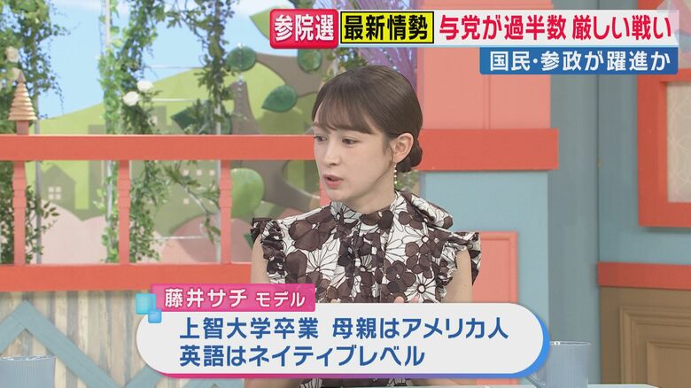 モデル 藤井サチさん（関西テレビ「旬感LIVEとれたてっ！」より）