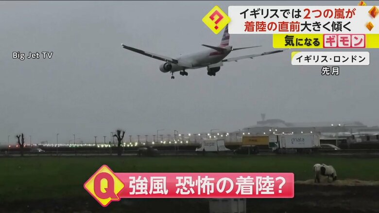 イギリス・ロンドンの空港に着陸する飛行機