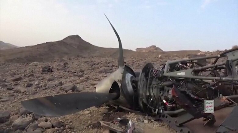 フーシ派が公開したアメリカ軍の無人機を撃墜したとする映像　2024年4月