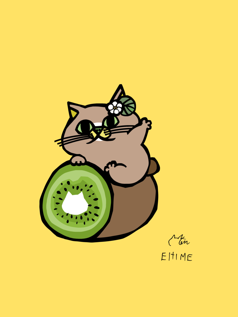 愛媛県のご当地ネコ(キウイねこ)
