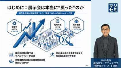 マジセミ、「展示会に人が来ない」と言われる背景を統計データで読み解く解説動画を公開