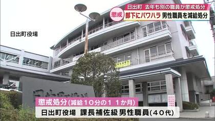日出町の40代男性職員パワハラで減給の処分　部下に威圧的な発言など「業務が多忙でやってしまった」大分