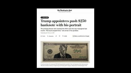 トランプ氏肖像入りの紙幣を準備　建国250周年記念で250ドル札発行へ　アメリカ財務省