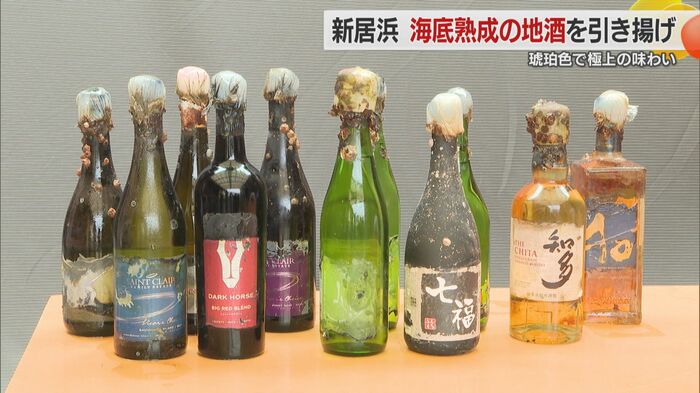 瓶にはフジツボが付き3年の重みを感じる
