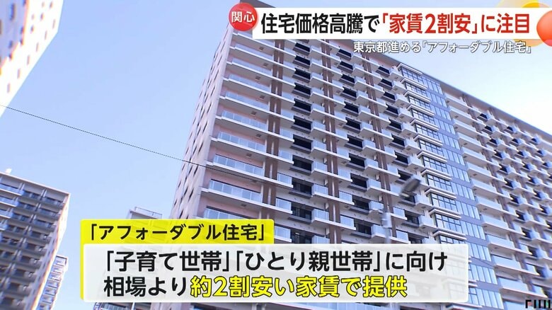 住宅高騰の救世主か“家賃2割安”「アフォーダブル住宅」東京都が300戸提供予定　72㎡・駐車場付き築41年リフォームで家賃8万8000円物件も｜FNNプライムオンライン