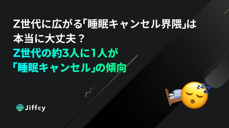 Z世代に広がる「睡眠キャンセル界隈」は本当に大丈夫？ Z世代の約3人に1人が「睡眠キャンセル」の傾向
