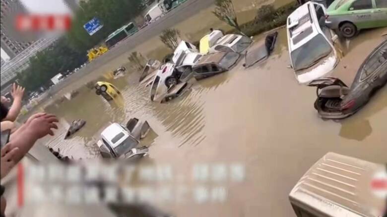 中国・河南省で発生した豪雨　2021年7月　中国SNSより