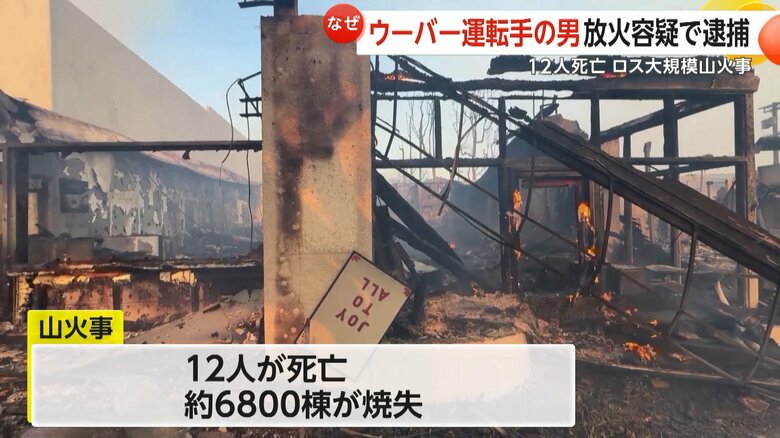 甚大な被害が出た山火事（1月、アメリカ・ロサンゼルス） 