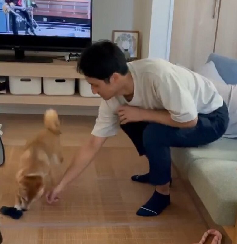 旦那さんが隙をついて取り戻そうとするが、すずちゃんも瞬時に反応