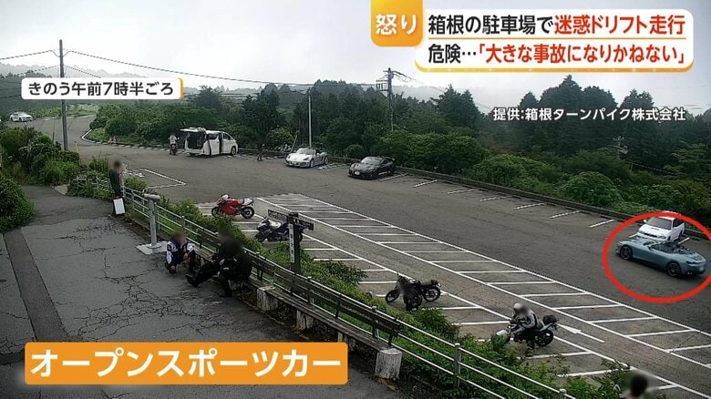 駐車場にやってきたスポーツカー