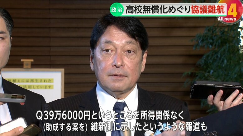 39万6000円を上限に助成する案が示されたとする報道を否定した自民党・小野寺政調会長