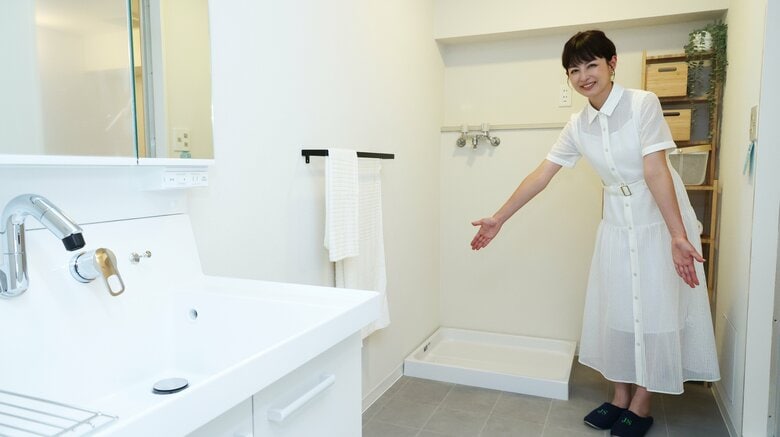 広さが特徴的な脱衣所