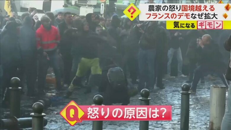 ベルギー・ブリュッセルで起きたデモ