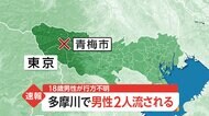 【速報】多摩川で男性2人流される 18歳男性が行方不明
