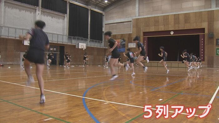 厳しいトレーニング「5列アップ」