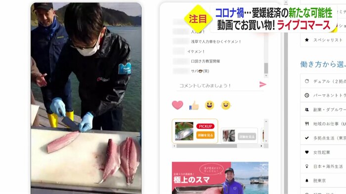 スマをさばく様子もライブ配信