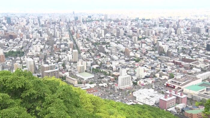 山から見た札幌市