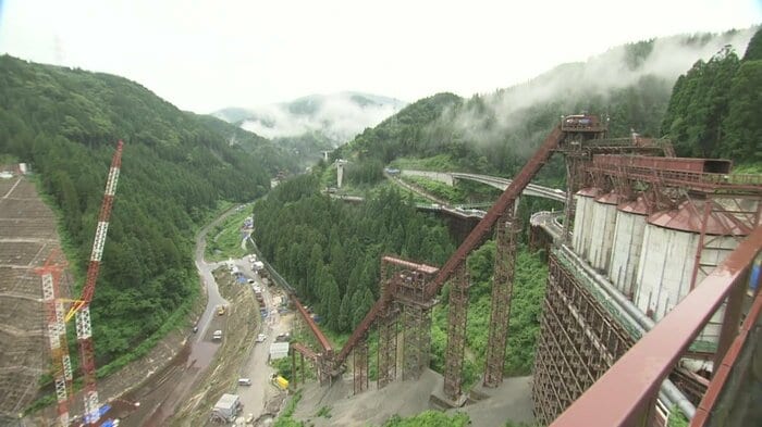 足羽川ダムの建設現場