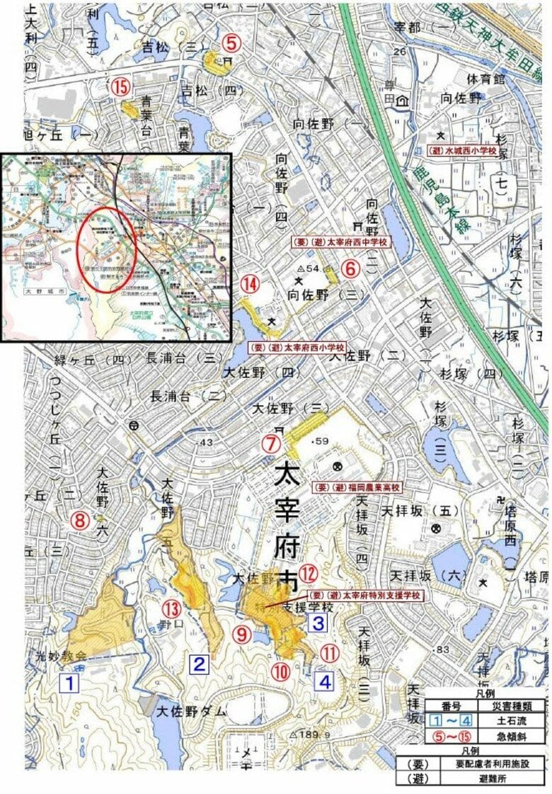 太宰府市内の15カ所　新たに「土砂災害警戒区域」指定　土石流や急傾斜地の崩壊のおそれ　県内約1万3000カ所で調査　福岡｜FNNプライムオンライン
