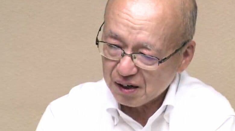 会見で涙を流す片山安孝副知事