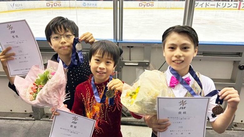 ノービスB男子表彰台（全日本ノービス選手権）