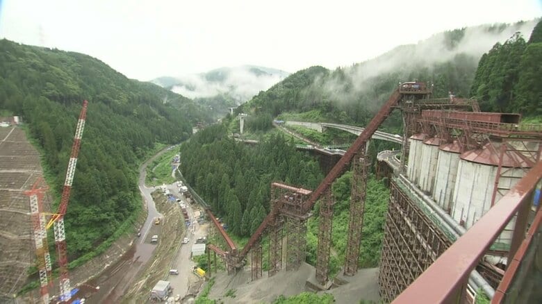 足羽川ダムの建設現場