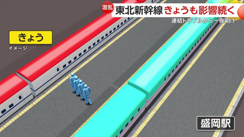 連結運転中止で乗り換えが必要に