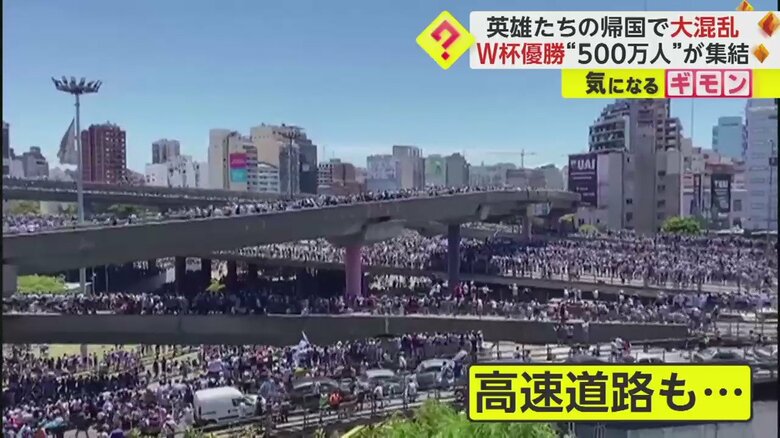 人で埋め尽くされた高速道路