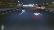 東名高速で突然…目の前に円盤状の物体2つ…車“直撃”でキズも車は走り去る　首都高で“板”ギリギリ回避「サーキット運転経験あり冷静に対応」