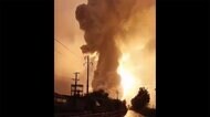 衝撃波も...? 中国で大爆発 未明の空にごう音と火柱が
