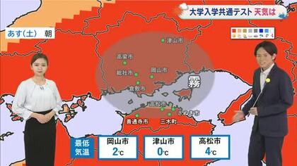 【光岡気象予報士のお天気解説】岡山・香川は「気温変化が大きい週末」大学入学共通テスト受験生は確認を