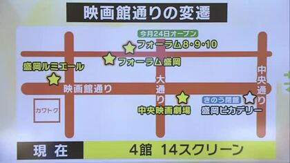 盛岡・映画館通りの変遷　最盛期15館から4館14スクリーンに　岩手県