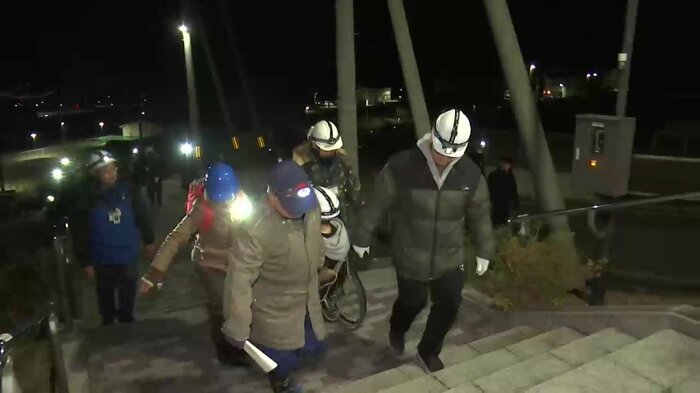 夜間避難訓練の様子