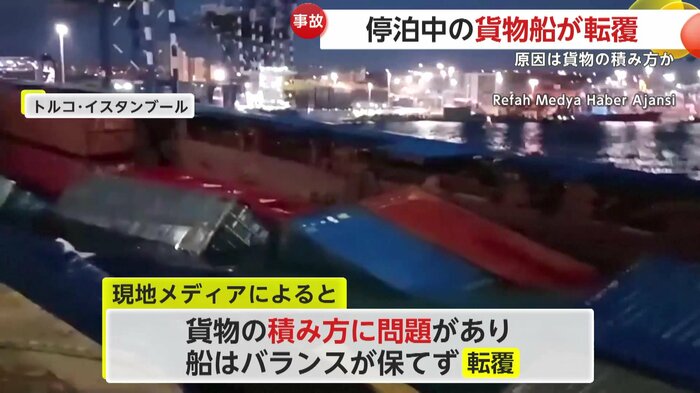 転覆で船から落ちてしまった貨物