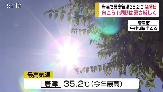 唐津で最高気温35.2℃ 猛暑日に【佐賀県】