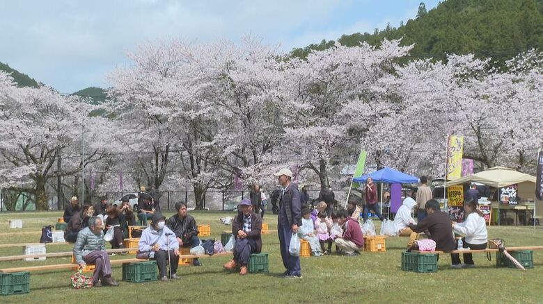 めはり寿司など地元の特産品も…桜の名所・三重県熊野市神川町で「桜覧会」雨は開始直前にあがり花見日和に｜FNNプライムオンライン